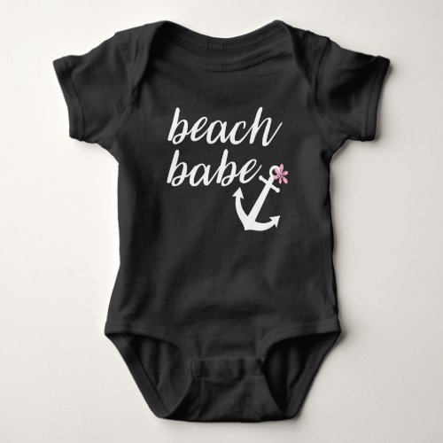 Beach Babe _ Baby Girls Outfit Anchor Blue Baby Bodysuit