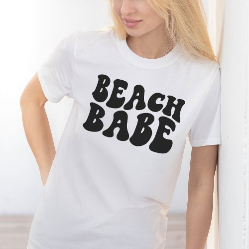 Beach Babe Black Matching Bachelorette Party T_Shirt