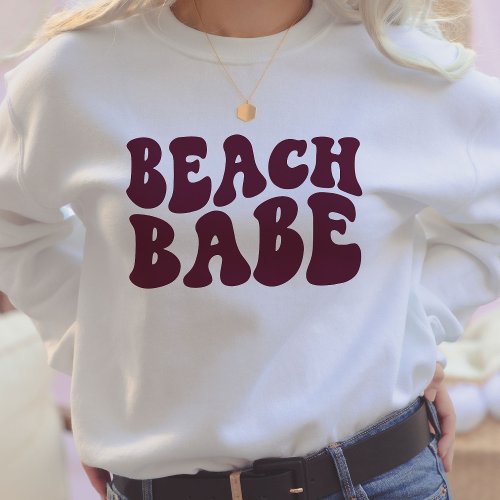 Beach Babe Burgundy Matching Bachelorette Party Sweatshirt