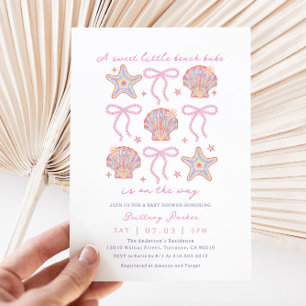 Beach Babe Coastal Girl Baby Shower Invitation