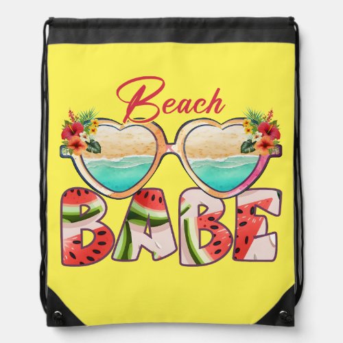 Beach Babe Drawstring Bag