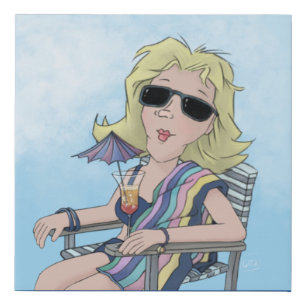 Beach Babe   Faux Canvas Print