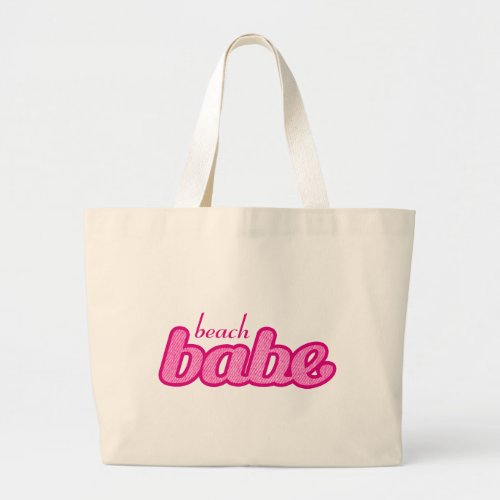 beach babe hot pink graphic tote bag