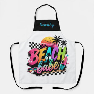 Beach Babe Retro Tropical Personalized Design Apron