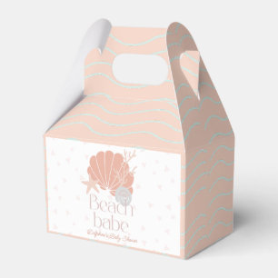 Beach Babe Seashell Pink Girl Baby Shower Favor Boxes