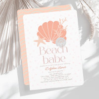 Beach Babe Seashell Pink Girl Baby Shower