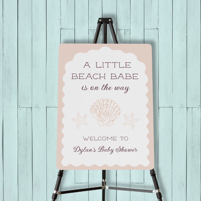 Beach Babe Seashell Starfish Baby Shower Welcome Foam Board (Beach Babe Seashell Starfish Baby Shower Welcome Foam Board)