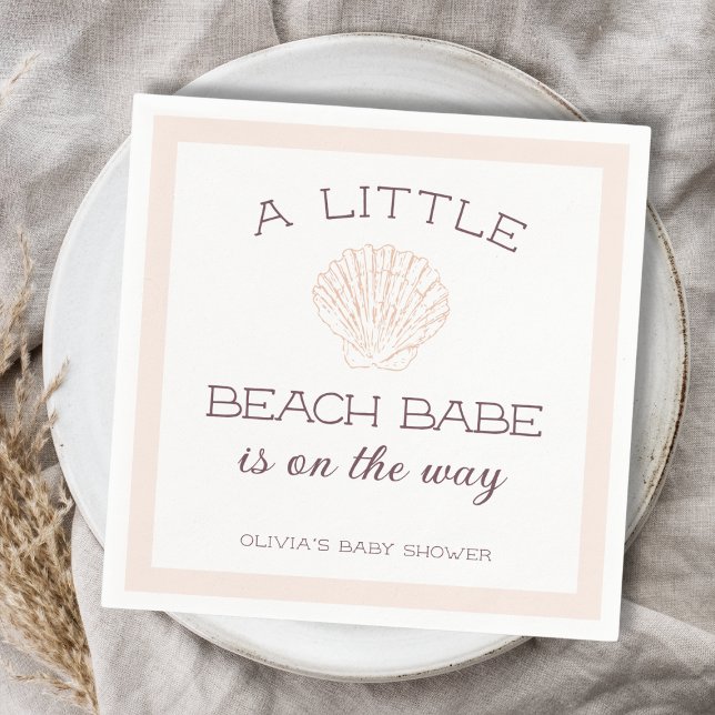 Beach Babe Seashell Summer Girl Baby Shower Napkins (Beach Babe Seashell Summer Girl Baby Shower Napkins)