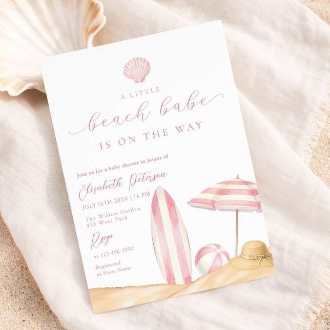 Beach Babe Summer Baby Shower Invitation (Creator Uploaded)