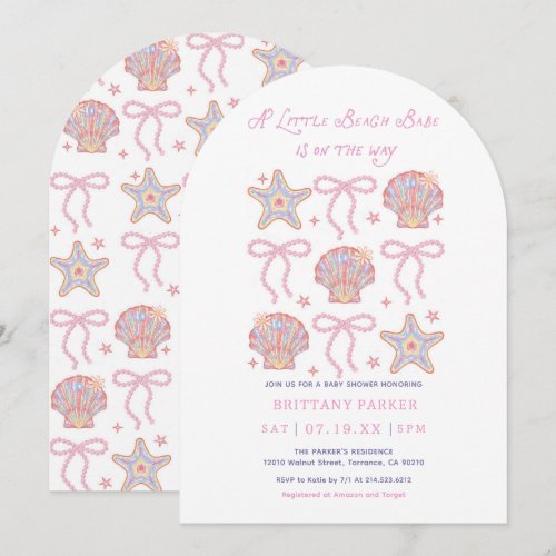Beach Babe Summer Girl Baby Shower Arch Invitation