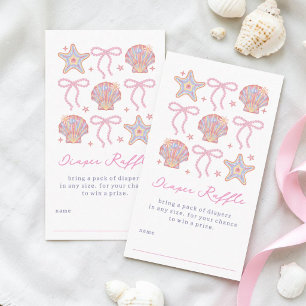 Beach Babe Summer Girl Baby Shower Diaper Raffle Enclosure Card