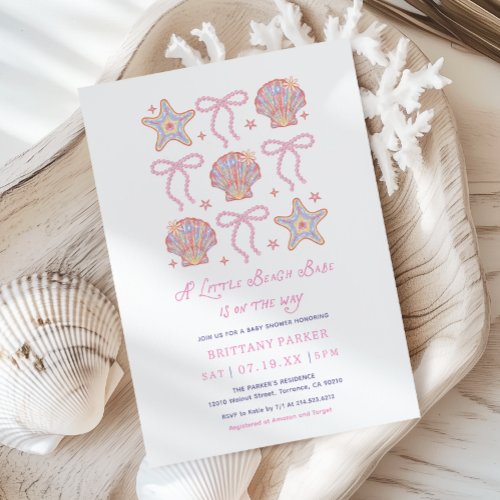 Beach Babe Summer Girl Baby Shower  Invitation