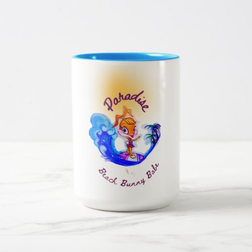 Beach Babe Surfer    Two_Tone Coffee Mug