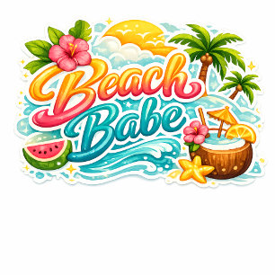 Beach Babe Tropical Beach Vacation Summer Tote Bag