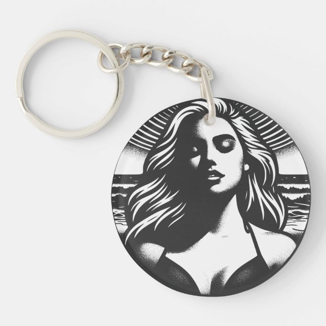 Beach Babe Vibes Keychain (Front)