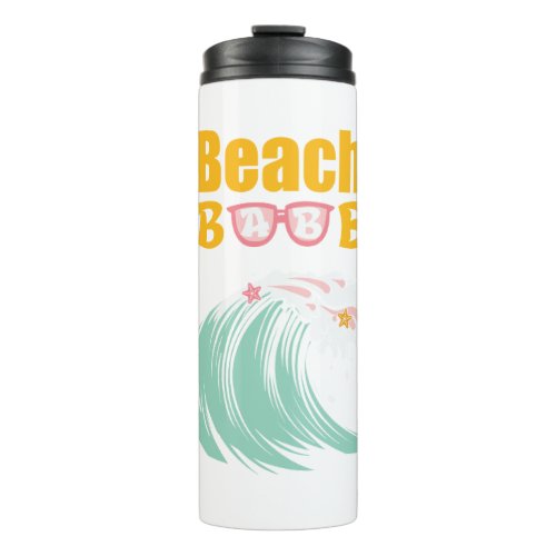 Beach Babe Wave Summer Vibes Fun Thermal Tumbler