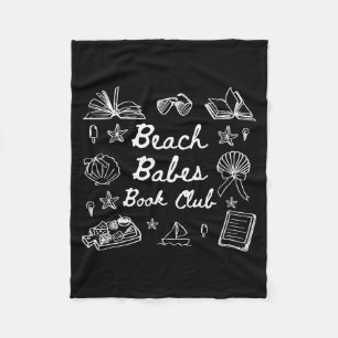 Beach babes book club summer vibes bookworm book fleece blanket