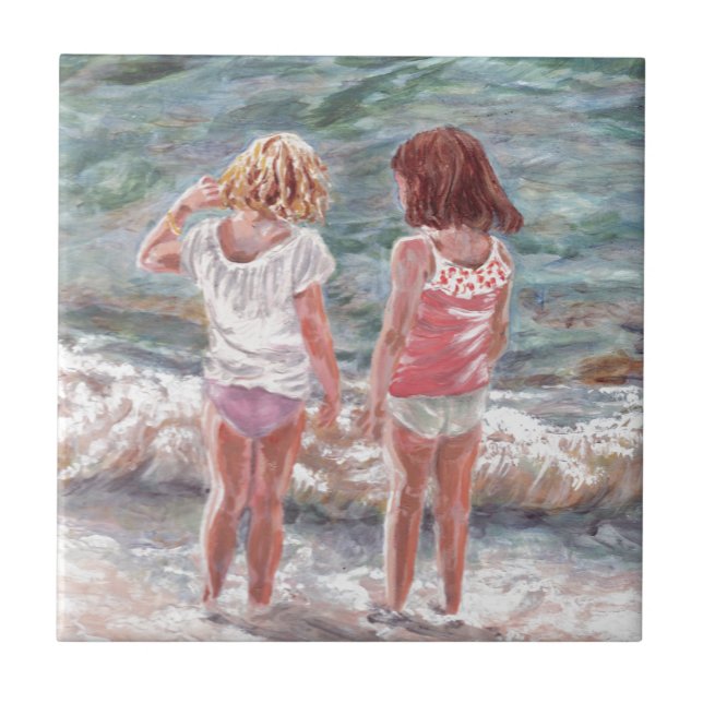 Beach Babies Ceramic Tile (Front)