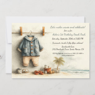 Beach Baby Bash – 1st Birthday Party Invitation