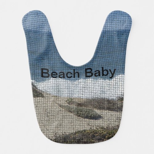 Beach Baby California Coastal Landscape Sand Ocean Baby Bib