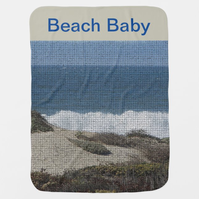 Beach Baby California Coastal Landscape Sand Ocean Baby Blanket (Front)