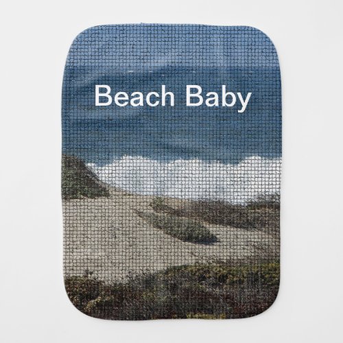 Beach Baby California Coastal Landscape Sand Ocean Baby Burp Cloth