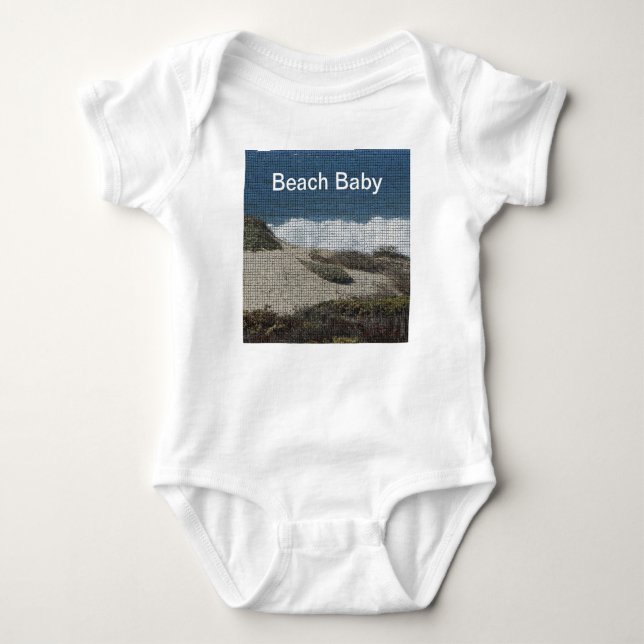 Beach Baby California Coastal Landscape Sand Ocean Bodysuit (Front)