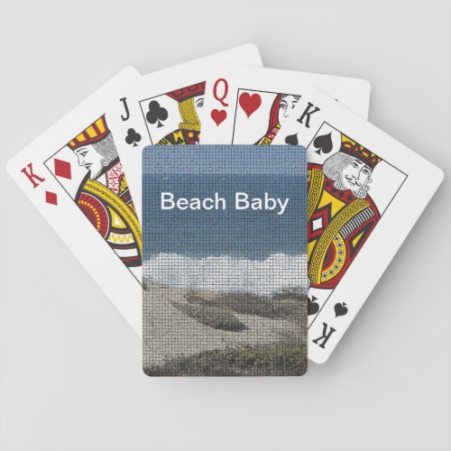 Beach Baby California Coastal Landscape Sand Ocean Playing Cards