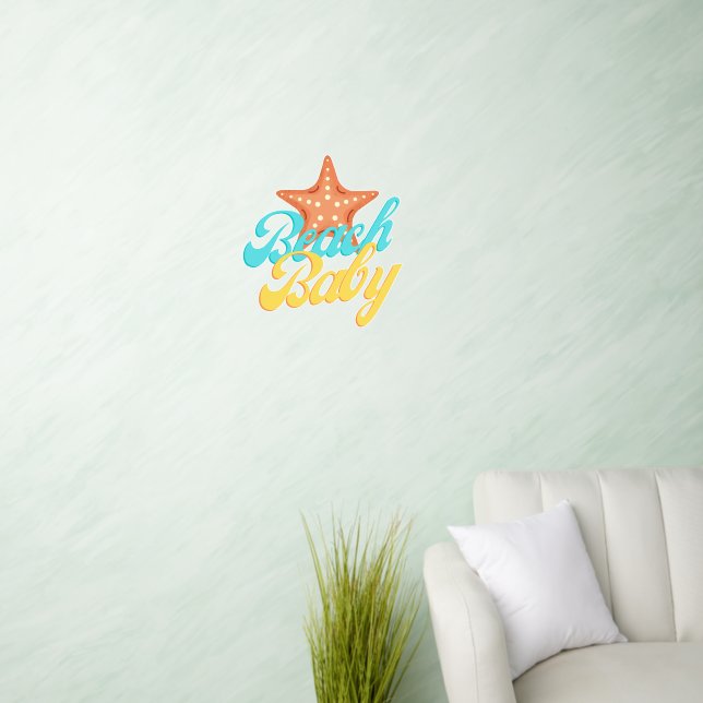 Beach Baby Custom Cut Wall Decal (Living Room)