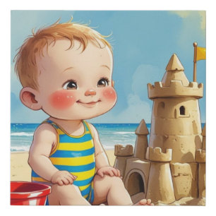 Beach Baby Faux Canvas Print