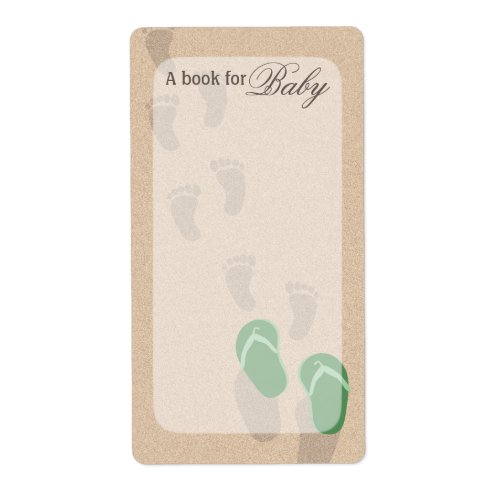 Beach Baby Footprints Book Tags