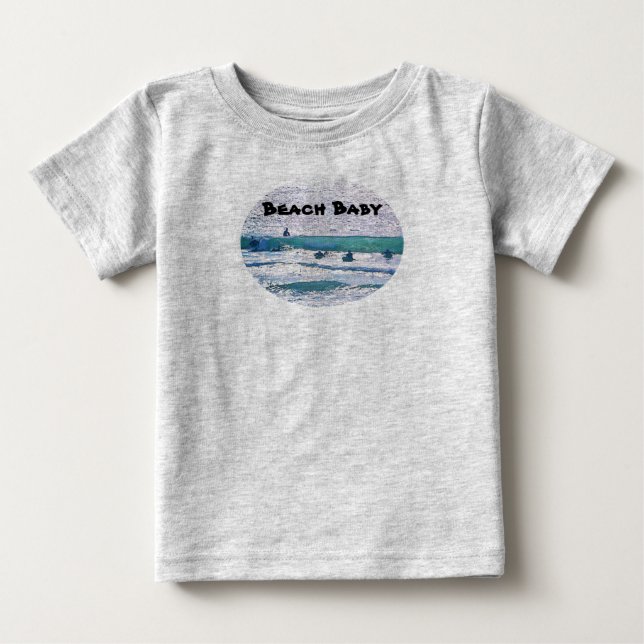 Beach Baby Hang Ten Surfer Baby T-Shirt (Front)