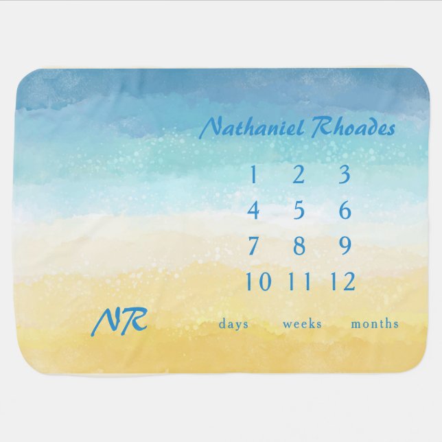 Beach Baby Milestone Blanket (Horizontal)