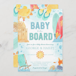 Beach Baby on Board Baby Shower Invitation