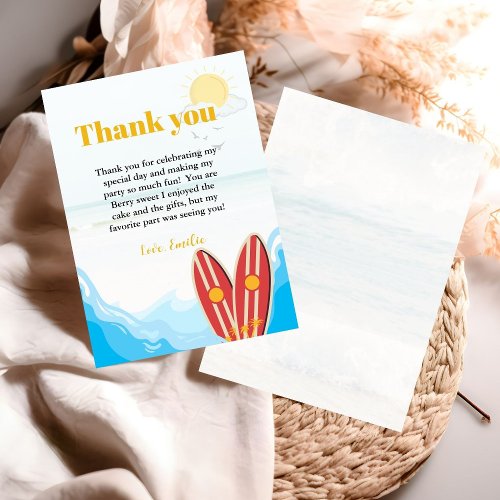 Beach Baby on Board Baby Shower Thank You Card