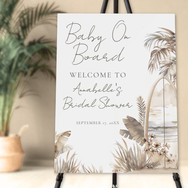 Beach Baby On Board Baby Shower Welcome Sign (Beach Baby On Board Baby Shower Welcome Sign)
