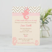 Beach Baby Seahorse Baby Shower Invitation (Standing Front)