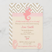 Beach Baby Seahorse Baby Shower Invitation (Front/Back)