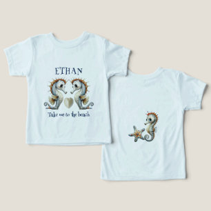 Beach Baby Seahorse Custom Toddler T-shirt