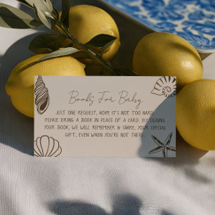 Beach Baby Shower Book For Baby Request Enclosure Card