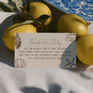 Beach Baby Shower Book For Baby Request   Enclosure Card