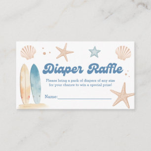 Beach Baby Shower Diaper Raffle Tickets Enclosure Card
