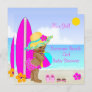 Beach Baby Shower Girl Pink Teal Blue Ethnic Invitation