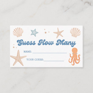 Beach Baby Shower Guess How Many Game Enclosure Card