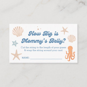 Beach Baby Shower How Big is Mommy's Belly Game Enclosure Card
