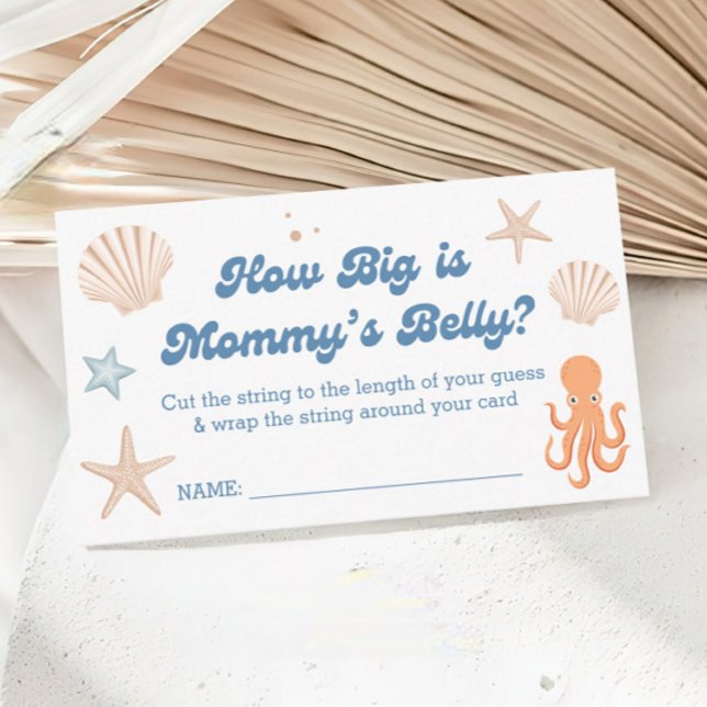 Beach Baby Shower How Big is Mommy's Belly Game Enclosure Card (Creator Uploaded)