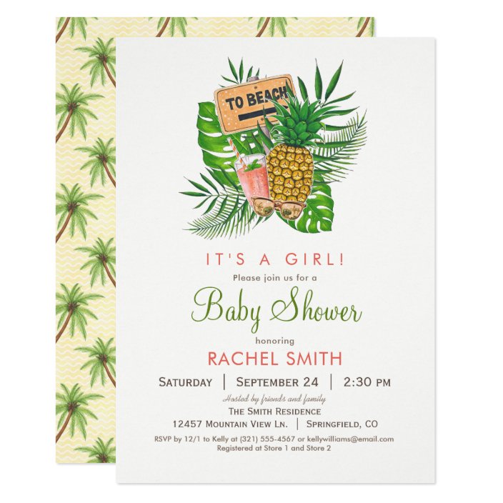beach baby shower invitations