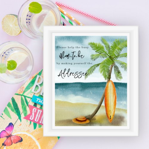 Beach baby shower _ Mom to be addressee Poster