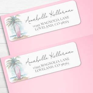 Beach Baby Shower Return Address Label