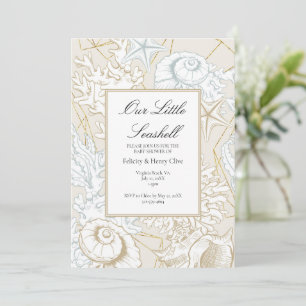 Beach Baby Shower Seashell Nautical Ocean  Invitation